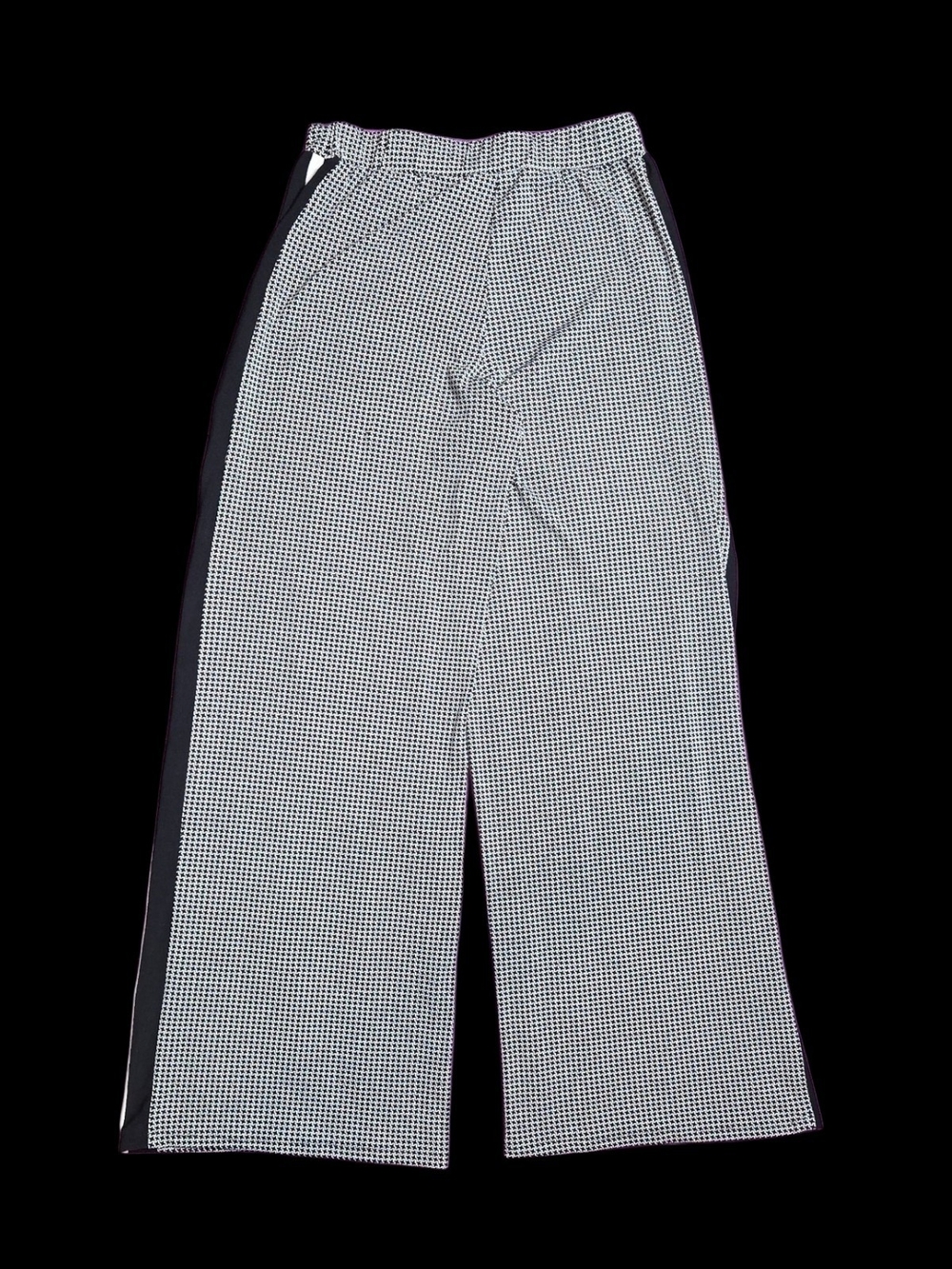 Michael Kors Black & White Houndstooth Track Pants with Side Stripe - Picture 4 of 6